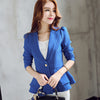 Fashion Blazer Women Suit Foldable Long Sleeves Lapel Coat Candy Color Blazer Single Button Vogue Blazers Jackets