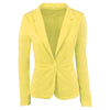 Ladies Yellow Blazer Feminino Plus Size Formal Jacket Women's White Blaser Rosa Female Blue Women Suit Office Ladies