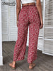 Benuynffy Holiday Ditsy Floral Print Wide Leg Pants Women Summer High Elastic Waist Boho Casual Split Trousers For Women