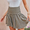 BerryGo Elegant houndstooth Za blazer skirt sets women Autumn two piece sets for women High waist work skirt suits office lady