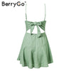 Sexy backless bow spaghetti strap lace dress Women elegant tassel mini dress summer Beach casual sundress red dress 2022