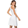 Cute Women Sexy Halter Neck Wedding Party Vestidos Sleeveless Racer Front White Black A-Line Short Skater Dresses