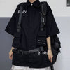 Bf Style Techwear Gothic Goth Blouses Women Vintage Shirt Hip Hop Black Shirts Casual Short Sleeve Streetwear Egirl Clothes Emo