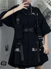 Bf Style Techwear Gothic Goth Blouses Women Vintage Shirt Hip Hop Black Shirts Casual Short Sleeve Streetwear Egirl Clothes Emo