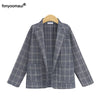 Big Size 2 Pieces Set Elegant Office Lady Plaid Jacket Blazer Women Female Suit Casual Tops+Mini Skirts Two Piece Set 5XL Autumn