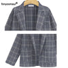 Big Size 2 Pieces Set Elegant Office Lady Plaid Jacket Blazer Women Female Suit Casual Tops+Mini Skirts Two Piece Set 5XL Autumn