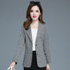Big Size Women Elegant Long Sleeve Plaid Blazer Jacket Casual Formal Female Chic Lady Office Suit Blazer Outwear Business Coat