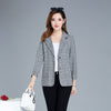 Big Size Women Elegant Long Sleeve Plaid Blazer Jacket Casual Formal Female Chic Lady Office Suit Blazer Outwear Business Coat