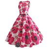 Big Swing Ball Gown Vintage Dress Women Dress Jurken Sleeveless Floral Print Flamingos Audrey Hepburn Dress Vestidos