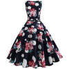 Big Swing Ball Gown Vintage Dress Women Dress Jurken Sleeveless Floral Print Flamingos Audrey Hepburn Dress Vestidos