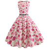 Big Swing Ball Gown Vintage Dress Women Dress Jurken Sleeveless Floral Print Flamingos Audrey Hepburn Dress Vestidos