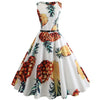 Big Swing Ball Gown Vintage Dress Women Dress Jurken Sleeveless Floral Print Flamingos Audrey Hepburn Dress Vestidos