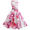 Big Swing Ball Gown Vintage Dress Women Dress Jurken Sleeveless Floral Print Flamingos Audrey Hepburn Dress Vestidos