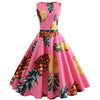 Big Swing Ball Gown Vintage Dress Women Dress Jurken Sleeveless Floral Print Flamingos Audrey Hepburn Dress Vestidos