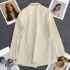 Biyaby 2023 Autumn Green Loose Women Blazers Korean Style Double Breasted Suit Jacket Ladies Simple Office Work Casual Blazers