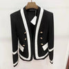 Black And White Double-Breasted Long-Sleeved Jacket Summer Autumn Spring Sexy Evening Party Bodycon  Womens Clothing