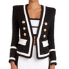 Black And White Double-Breasted Long-Sleeved Jacket Summer Autumn Spring Sexy Evening Party Bodycon  Womens Clothing
