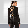 Black Backless Casual Blazer For Women Long Sleeve Chic And Elegant Woman Coat Fall Sexy Solid Rhinestones Bandage Blazer Outfit