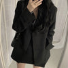 Black Blazer Skirts Suit Workwear 2022 Casual Blazer Coat+Short Bodycon Skirt Autumn 2 Piece Set For Women