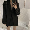 Black Blazer Skirts Suit Workwear 2022 Casual Blazer Coat+Short Bodycon Skirt Autumn 2 Piece Set For Women