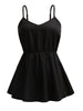 Black Camisoles Women's Sleeveless Peplum Oversized Tops 2023 Summer Plus Size 4XL Sexy Backless Casual Cotton T Shirts