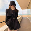 Black Dress Jacket Women Spring Jackets 2023 Elegant Black Office Lady Belt Coat Long Sleeve Ladies Coat Suit Blazer High Street