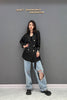 Black Elegant Double Breasted Autumn Outfit For Women Casual Notched Coat Long Sleeve Blazer  All-match Top