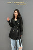 Black Elegant Double Breasted Autumn Outfit For Women Casual Notched Coat Long Sleeve Blazer  All-match Top