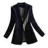 Black Gold Velvet Suit Jacket Female Spring And Autumn Temperament Self-Cultivation High-End Tassel Blazer Coat  y901