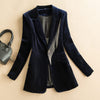 Black Gold Velvet Suit Jacket Female Spring And Autumn Temperament Self-Cultivation High-End Tassel Blazer Coat  y901