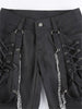 Black Goth Chain Wide Leg Pants Women Punk Style Low Rise Baggy Trousers Y2k Gothic Streetwear Egirl Grunge Solid Sweatpants