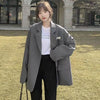 Black High Sense Suit 2023 Spring and Autumn Korean Loose Casual Suit Women's Top Grey Women's Suit Blazer Women