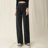 Black High Waist Zipper Wide Leg Jeans Woman's Simple Plus Size Straight Trousers Women Harajuku Solid Jeans Woman 2022