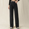Black High Waist Zipper Wide Leg Jeans Woman's Simple Plus Size Straight Trousers Women Harajuku Solid Jeans Woman 2022