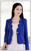 Black Jackets Blazers Coats Hot Women Fashion Long Sleeve Slim Yellow Purple Blue Cute One Button Ruffled Short Small Blazers