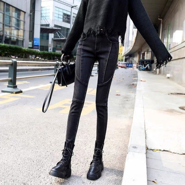 Black Jeans Women's 2022 Spring And Summer High-waisted Korean Pants Slim All-match Pencil Pants With Small Feet Ropa Mujer