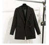 Black Oversized Casual Women Blazers 2023 Autumn Formal Slim Office Lady Work Suit Pocket Jackets Female Notched Blazer Coat