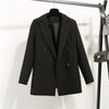 Black Oversized Casual Women Blazers 2023 Autumn Formal Slim Office Lady Work Suit Pocket Jackets Female Notched Blazer Coat