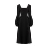 Black Retro Split Dress Women Elegant Midi Designer Dress Female Long Sleeve Hepburn Style Chiffon Vintage Dress Fall 2022 Women