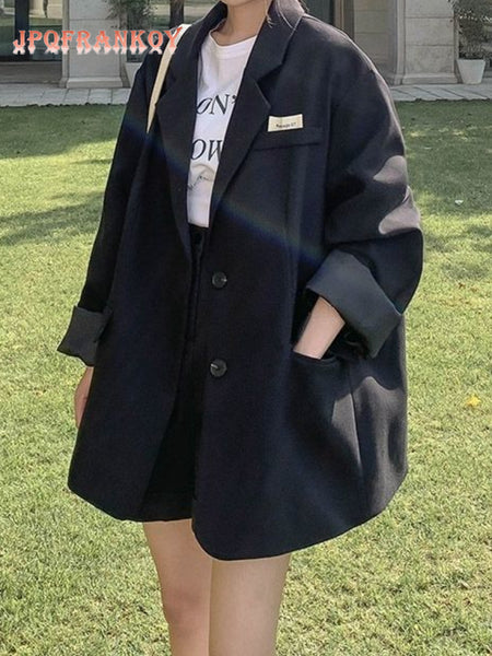 Black Suit Jacket 2023 Spring and Autumn Loose Casual Suit Jacket Women Women Blazers Clothing for Women Coat Woman Jacket