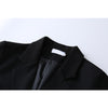 Black Suit Jacket Female Autumn Winter Design Sense Niche Loose All-match Office Style Women's Suits Coat Metal Decoration