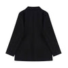 Black Suit Jacket Female Autumn Winter Design Sense Niche Loose All-match Office Style Women's Suits Coat Metal Decoration