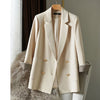 Black Suit Women's Spring, Autumn and Winter Korean Style Loose Sleeves Simple Commuter Double-breasted Suit Trendy Coats