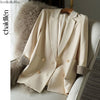 Black Suit Women's Spring, Autumn and Winter Korean Style Loose Sleeves Simple Commuter Double-breasted Suit Trendy Coats