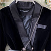 Black Velvet Blazer Jacket Women Shoulder Bag Decoration Diamonds Suit Jacket Autumn Winter Womens Formal Blazers Coat