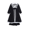 Black Vintage Dress Women French Elegant Gothic Lolita Dress Female Lace Long Sleeve Stand Evening Party Dress Korea 2022 Autumn