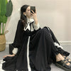 Black Vintage Dress Women French Elegant Gothic Lolita Dress Female Lace Long Sleeve Stand Evening Party Dress Korea 2022 Autumn