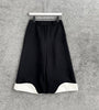 Black / White Contrast Short Suit Jacket Women 2023 Spring Autumn V Neck Double-breasted Top+Pants