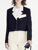 Black / White Contrast Short Suit Jacket Women 2023 Spring Autumn V Neck Double-breasted Top+Pants