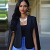 Black White Long Sleeve Cape Blazer Coat Women Lapel Split Cloak Cape Women Jacket Suit Female OL Office Workwear Women's Blazer